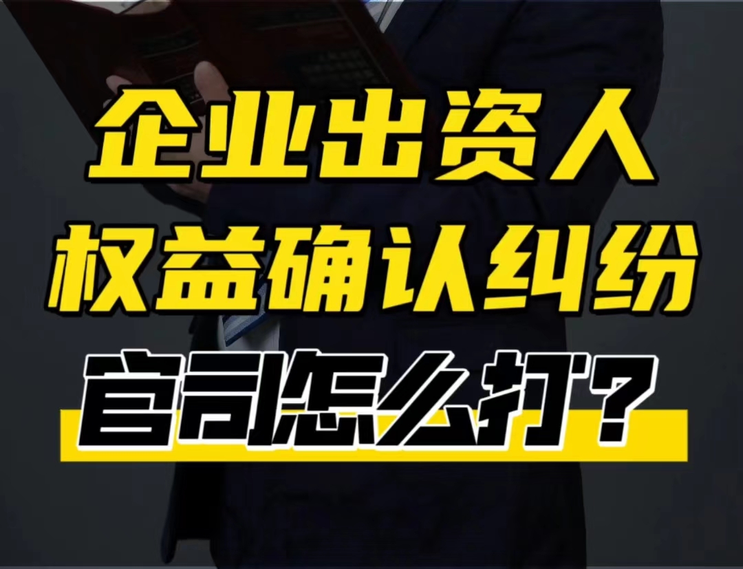 企业出资人权益确认纠纷，官司怎么打？